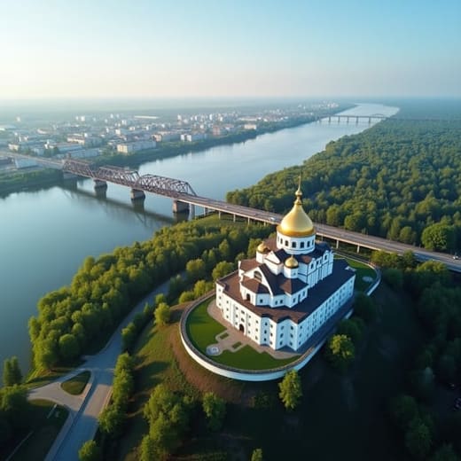 Вид из иллюминатора: Хабаровск