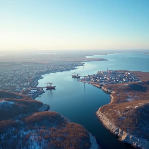 Вид из иллюминатора: Мурманск
