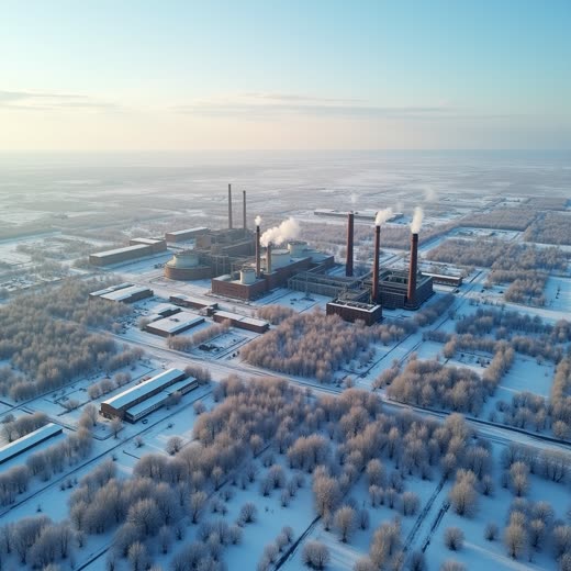 Вид из иллюминатора: Норильск