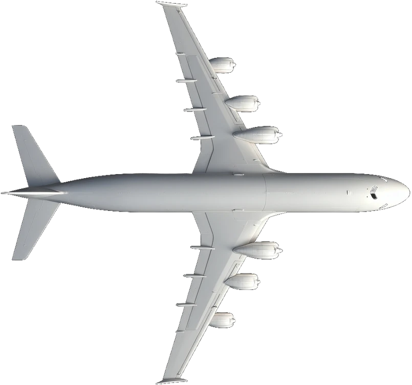 Boeing 747-8 Intercontinental — вид сверху